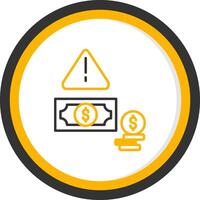Loan Default Warning Icon Line Two Color Circle vector
