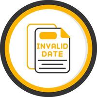 Invalid Data Format Error Line Two Color Circle vector
