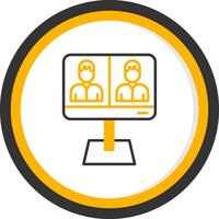 Group Audio Conference Call Line Two Color Circle vector