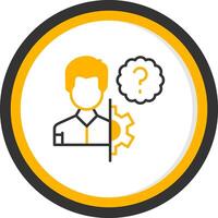 Internal Workflow Difficulties Record Line Two Color Circle vector