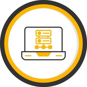 NoSQL Flexible DB Structure Line Two Color Circle vector
