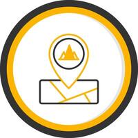 Scenic Mountain Location Line Two Color Circle vector