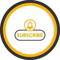 Subscribe Now Button Line Two Color Circle vector