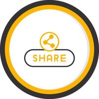 Share Post Button Line Two Color Circle vector