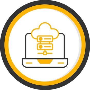 web servidor hospedaje estante línea dos color circulo vector