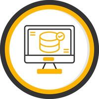 Relational Database Icon Line Two Color Circle vector