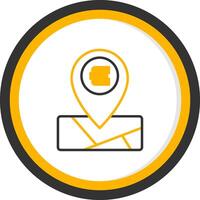 Library Point of Interest Line Two Color Circle vector