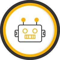 Humanoid Robot Prototype Line Two Color Circle vector