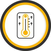 Engine Temperature Gauge Line Two Color Circle vector
