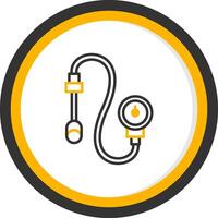 Digital Tire Pressure Gauge Line Two Color Circle vector