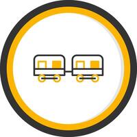 Modern Subway Carriage Interior Line Two Color Circle vector