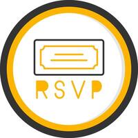 RSVP Confirmation Request Line Two Color Circle vector