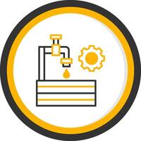 Industrial Water Pump Device Line Two Color Circle vector