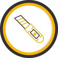 Folding Utility Knife Line Two Color Circle vector