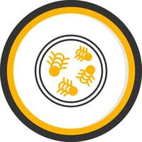 Serratia marcescens Red Pigment Bacteria Line Two Color Circle vector