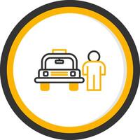 Professional Valet Parking Service Line Two Color Circle vector
