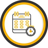 Freelance Daily Work Log Line Two Color Circle vector