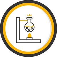 Laboratory Bunsen Burner Line Two Color Circle vector