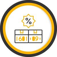 OnGlyph Shopping Discount Offer Line Two Color Circle vector