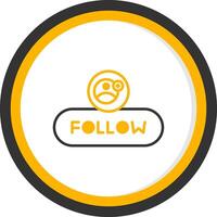 Follow User Button Line Two Color Circle vector