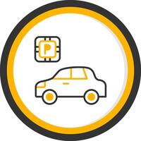 Vehicle P Plate Symbol Line Two Color Circle vector