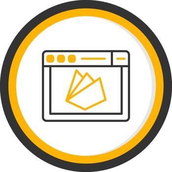 Firebase Real Time Database Line Two Color Circle vector
