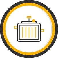 Radiator Pressure Cap Line Two Color Circle vector