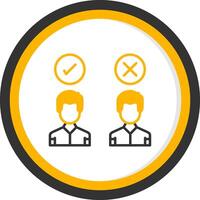 Staff Unavailability or Absence Line Two Color Circle vector