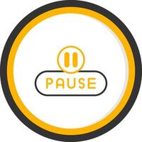 Pause Media Button Line Two Color Circle vector
