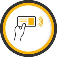 NFC Card Reader Terminal Line Two Color Circle vector
