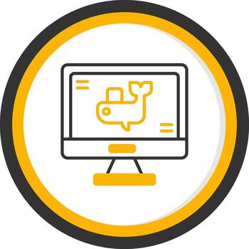 Docker Container Instance Line Two Color Circle vector