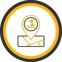Island Spot Pin Icon Line Two Color Circle vector
