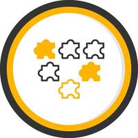 Job Fit Puzzle Pieces Line Two Color Circle vector