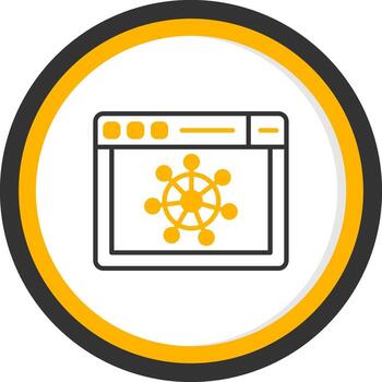 Kubernetes Cluster Management Line Two Color Circle vector