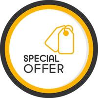 Exclusive Special Offer Message Line Two Color Circle vector