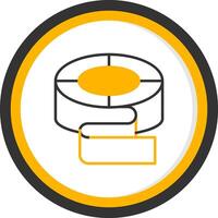Transparent Adhesive Tape Line Two Color Circle vector