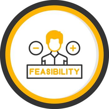 Operational Feasibility Risk Study Line Two Color Circle vector