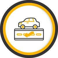 Lane Change Arrow Mark Line Two Color Circle vector