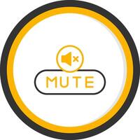 Mute Sound Button Line Two Color Circle vector