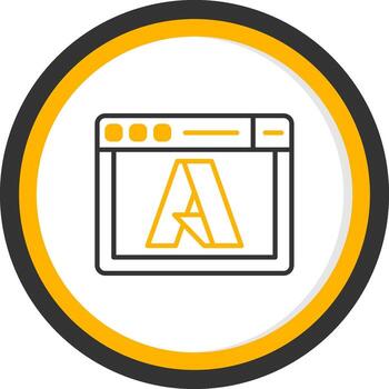 Microsoft Azure Services Line Two Color Circle vector