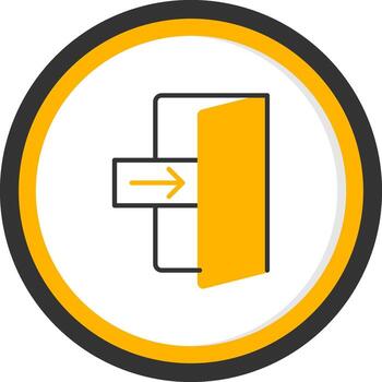 emergencia autobús salida firmar línea dos color circulo vector