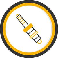 Platinum Spark Plug Line Two Color Circle vector