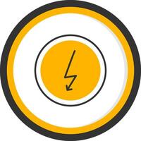 Flashing Arrow Detour Sign Line Two Color Circle vector