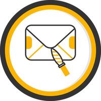 Sharp Letter Opener Line Two Color Circle vector