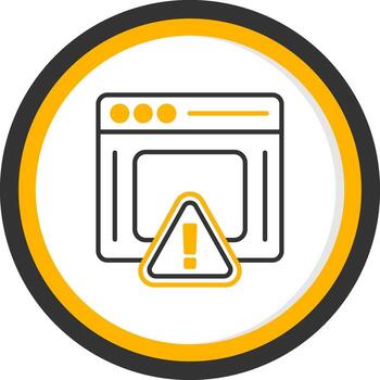 nulo puntero excepción línea dos color circulo vector