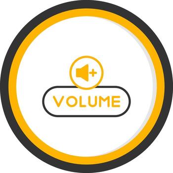Increase Volume Button Line Two Color Circle vector