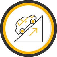 Uphill Hill Start Technique Line Two Color Circle vector