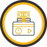 Overdraft Bank Alert Line Two Color Circle vector