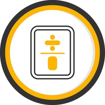 Division by Zero Error Line Two Color Circle vector