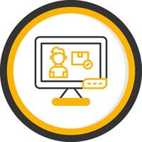 Final Freelance File Delivery Line Two Color Circle vector